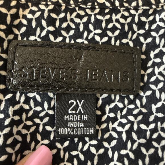 Steve's Jeans Men’s 2X Classic Short Sleeve Button Down Shirt 100% Cotton Office - Picture 3 of 9